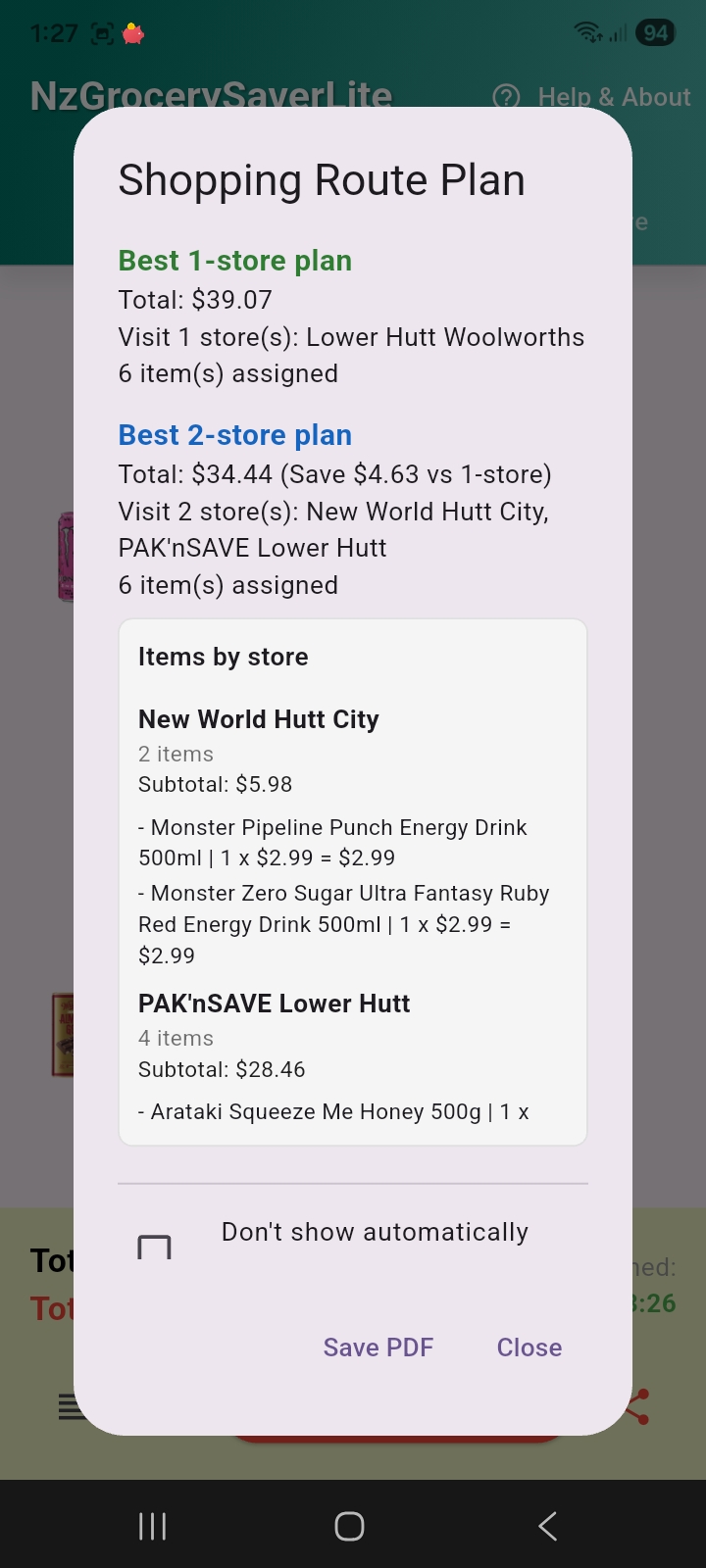 Intelligent Shopping Route Plan View