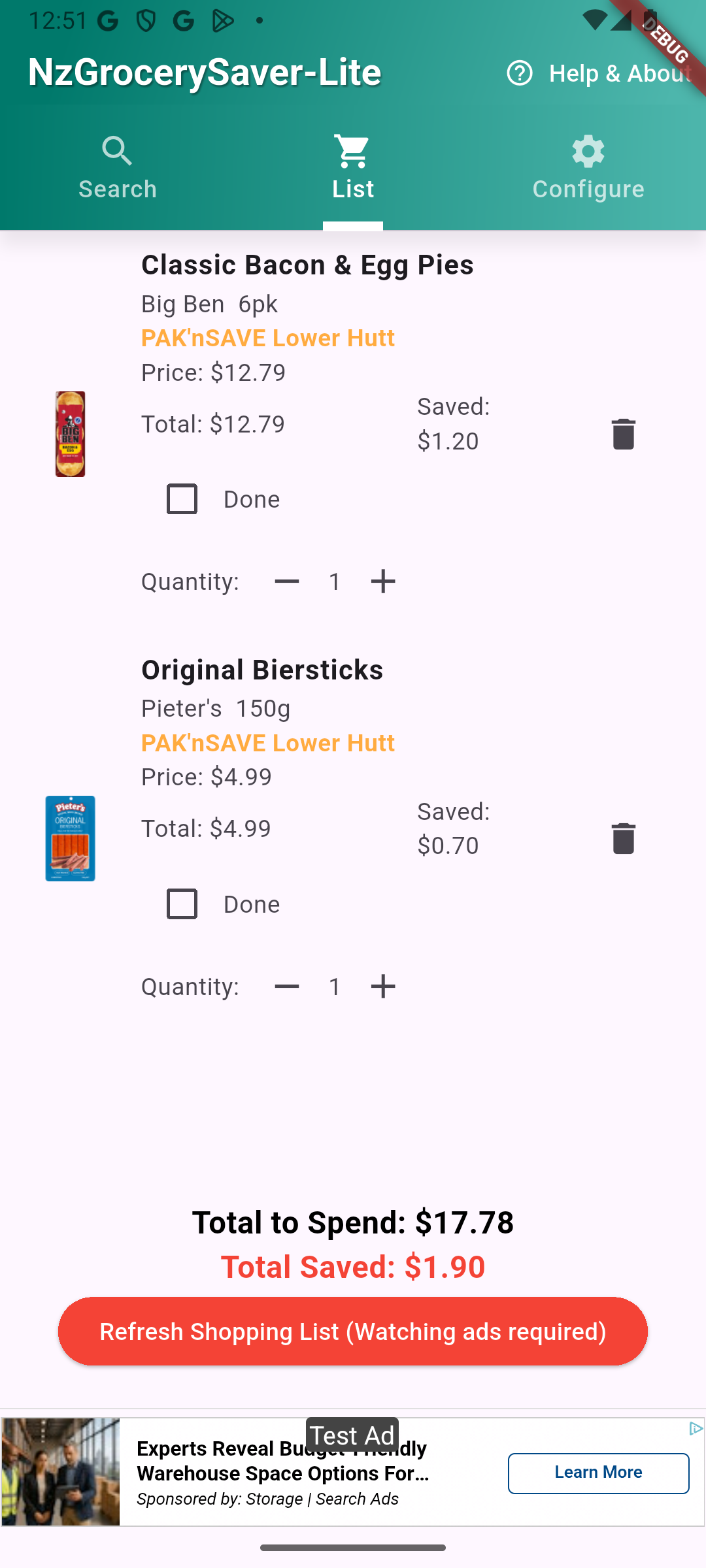 Shopping List